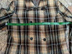 Tweed Plaid Double-Breasted Jacket