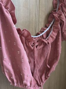 Pink Ruffle Crop Top