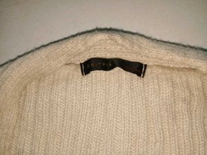 Striped Beige Cardigan Sweater