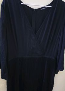 SHEIN Surplice Neck Layered Fringe Dress.