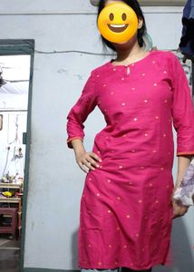 Pink Kurta with Gold Embellishments