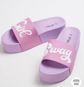 Girl Swag Platform Slides