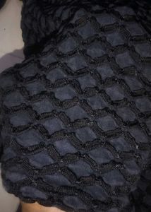 Black textured long sleeve top