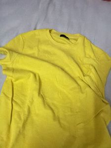 Bright Yellow Zara Textured T-Shirt