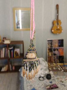 Beaded Triangle Pendant Necklace