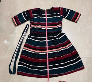 Mini Dress with Multi Colour stripes