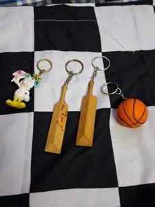Fun Keychain Lot - Mickey, Cricket, Basketball