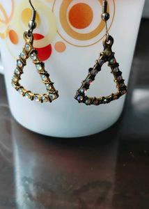 Sparkling Triangle Dangle Earrings
