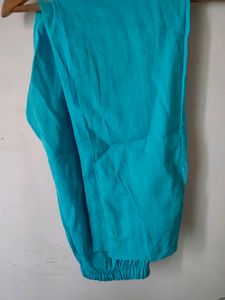 Blue Cotton Trouser For Kurti