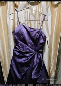 Elegant Purple Satin Evening Dress