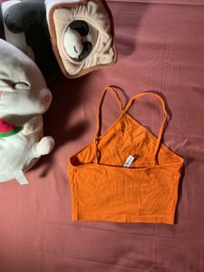 H&amp;M Orange Cropped Tank Top