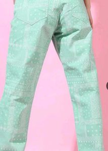 Trendy Mint Green Printed Pants