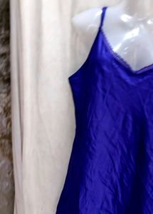 Satin Nightgown with Lace Trim