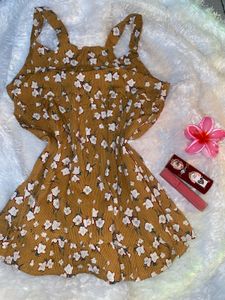Cute Floral Print Mini Dress
