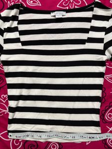 Black And White Striped Top