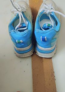 White &amp; Blue Athletic Sneakers