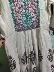 Beautiful White Embroidered Anarkali Kurta