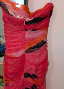Strapless Ruched Ombre Mesh Dress House of CB