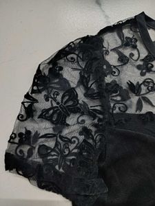Elegant Black Lace Detail Top
