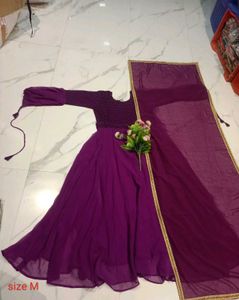 Elegant Purple Anarkali with Dupatta