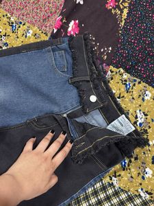Unique Color Block Denim Jeans