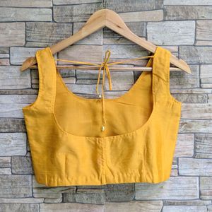Vibrant Yellow Sleeveless Blouse fix price