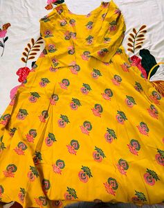 Vibrant Yellow Floral Maxi Dress