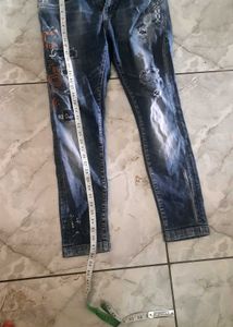 Distressed Blue Jeans