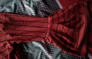 Vestry Women's Red Top With Black Strips