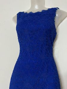 branded Elegant Royal Blue Lace Dress