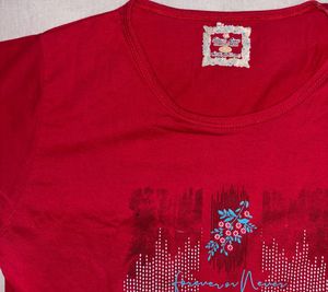 Red floral printed Tshirt for women