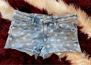 low waist Star Print Denim Shorts
