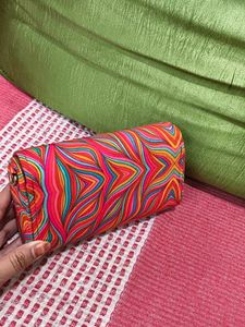 Vibrant Abstract Print Clutch Bag