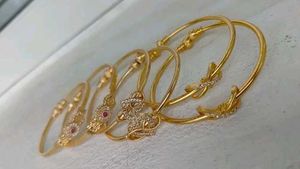 Pack Of 3 Gold Plated Partywear Women Bangles