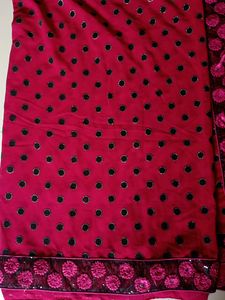 ✨Dark Pink Saree+ Free Gift 🎁✨