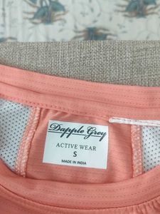 Peach Striped Short Sleeve Tee