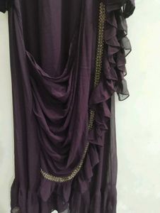 Elegant Purple Georgette dress