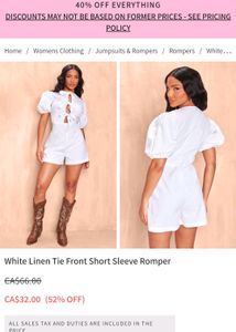White Bow Romper