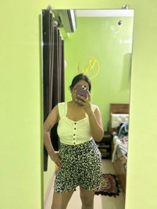 Cute Button-Up and  Crop Top
