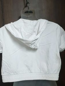brand new👌Stylish White Cropped Hoodie Jacket
