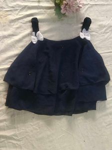 Chic Navy Blue Crop Top