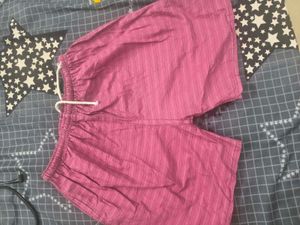 Pink Striped Comfortable Shorts