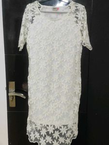 White Lace Floral Dress