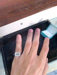 Zirconia Diamond Ring Pure Silver (Wt: 3.300gm)