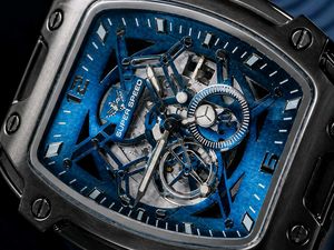 Trendy Blue skeleton Dial Watch –
