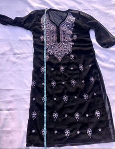 Black Chikankari Kurta