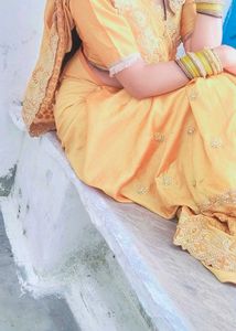 Elegant Yellow Saree with Embellishments