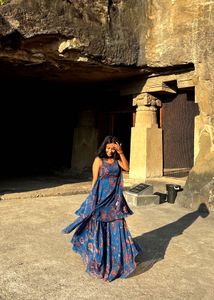 Sleeveless Kurta with Sharara Pants and Dupatta