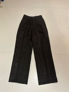 Korean Plaid Wide-Leg Trousers