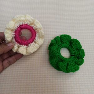 Hand Crocheted Scrunchies (pair)